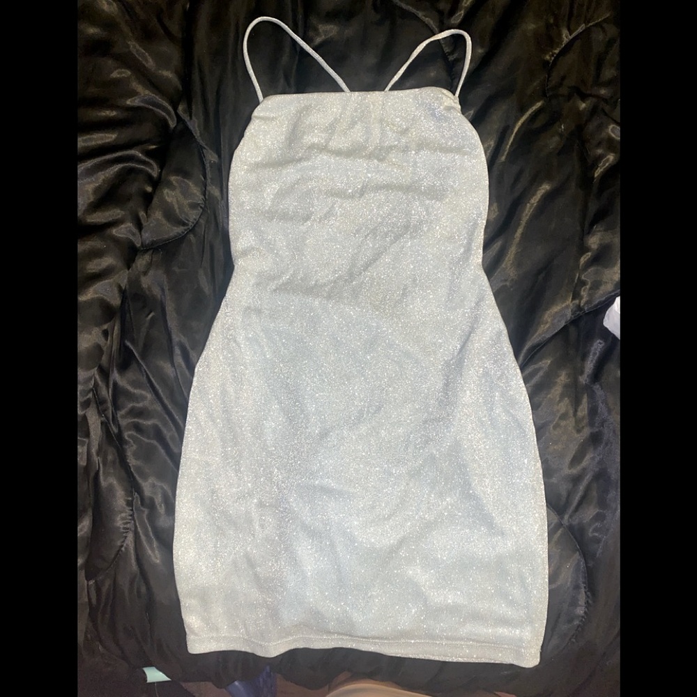 Baby blue sparkle dress new size M
